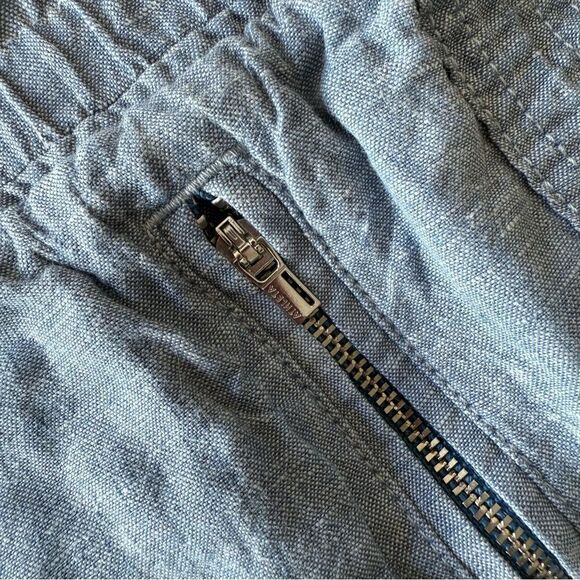 Athleta Retreat Linen Jogger Pants Linen Chambray Blue 14 - Picture 4 of 7